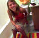 A girl is video-recorded using a toilet. We are not sure if she is pooping or peeing, but her friend gives up on waiting for the toilet and pees in the trash bucket!
